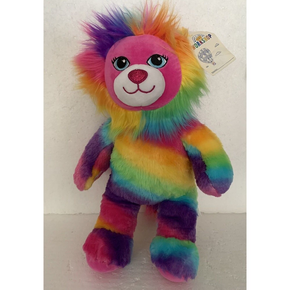Build A Bear Lion Color Craze Rainbow 17" Soft Plush Toy Stuffed Animal BABW TAG